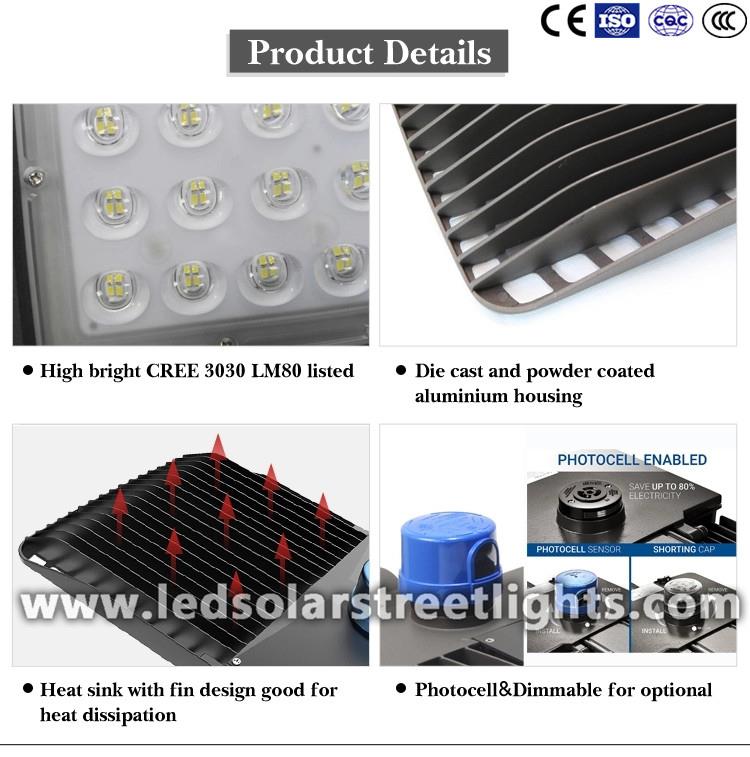details of solar powered parking lot lights